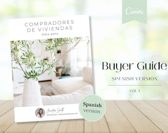 Spanish Buyer Guide, Bilingual Spanish Buyer Presentation, Real Estate Marketing, Real Estate Buyer Guide, Spanish Home Buyer Guide, Canva