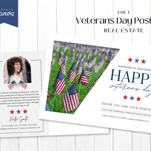 Veterans Day Real Estate Farming Postcard | Memorial Day Real Estate Postcard | Labor Day | Real Estate Farming | Real Estate Marketing