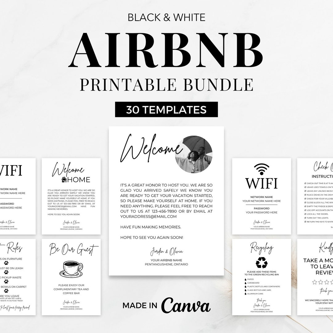 Airbnb Printable Bundle Airbnb Template Airbnb Printable Airbnb Sign Airbnb Printable Bundle Airbnb Template Airbnb Printable Airbnb Sign
