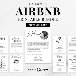 Airbnb Printable Bundle, Airbnb Template, Airbnb Printable, Airbnb Sign Bundle, Airbnb Check Out Sign, Airbnb Printable Signs