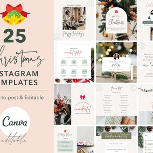 Christmas Real Estate Instagram Templates, Real Estate December Monthly Posts, Christmas Real Estate Marketing, December Real Estate