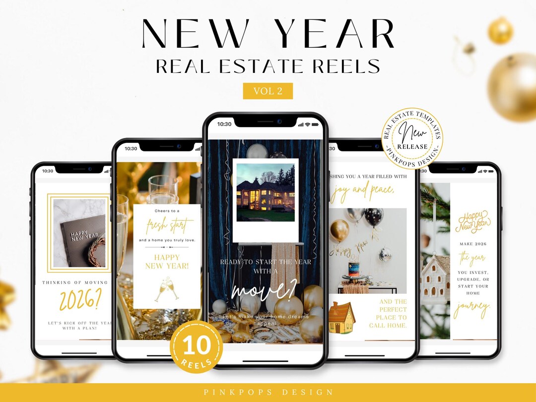 New Year 2026 Real Estate Instagram Reels | Canva Templates (digital ...