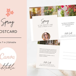 Frühlings-Immobilien-Frühling, Frühlings-Immobilien-Postkarte, Frühlings-Immobilien-Frühling, Marketing-Postkarte, Frühlings-Immobilien-Frühling