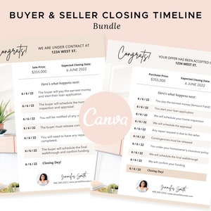 Buyer & Seller Closing Timeline Bundle, Real Estate Marketing, Closing Flyer, Real Estate Closing, Closing Timeline Bundle