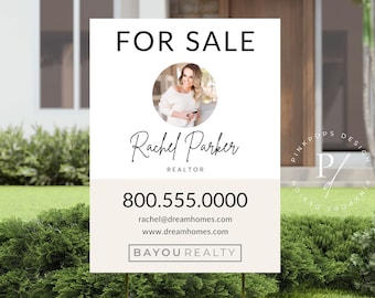 Modern For Sale Sign Template, Canva Real Estate For Sale Sign Template, Real Estate Yard Sign Template, Canva For Sale Sign Template