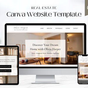 Real Estate Canva Website | Modern Real Estate Agent Website | Canva Website Template | Business Website Real Estate Marketing | Link In Bio