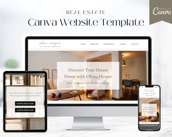 Moderne Website Canva Vorlage | Makler-Vermarktung