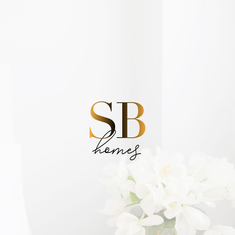 Modern Real Estate Logo, Gold Monogram, Minimalist Home Realtor Logo - Etsy