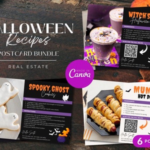 Halloween Recipe Postcards, Halloween Recipe Mailer Bundle, Real Estate Agent Recipe, Halloween Recipe Card, Halloween Real Estate Postcard