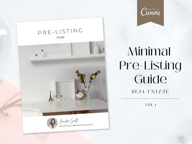 Minimal Pre Listing Guide | Seller Guide | Real Estate Pre Listing Guide Template | Pre Listing Presentation | Real Estate Marketing | Canva