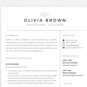 Modern Resume Template, Canva Resume Template, Real Estate Resume, Lawyer Resume, Professional Resume Template