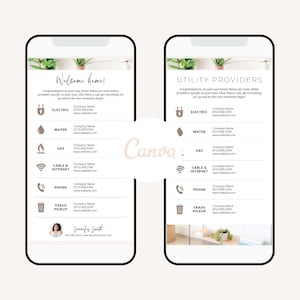 Puede incluir: Una lista de verificaci&oacute;n de bienvenida a casa con una lista de proveedores de servicios p&uacute;blicos, que incluyen electricidad, agua, gas, cable e internet, tel&eacute;fono y recolecci&oacute;n de basura. La lista de verificaci&oacute;n incluye nombres de empresas, n&uacute;meros de tel&eacute;fono y direcciones de sitios web.