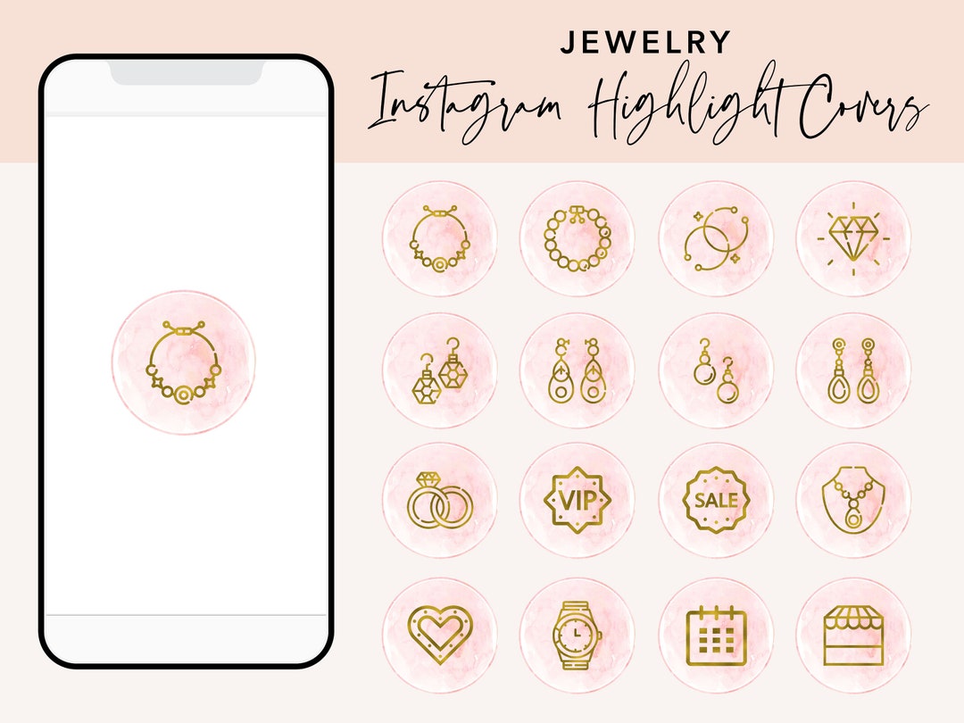 Blush Pink & Gold Jewelry Instagram Highlights, Blush Pink Instagram