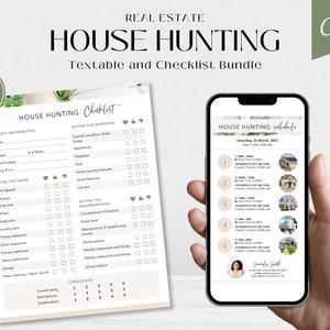 House Hunting Checklist, Textable House Hunting Checklist, Real Estate Marketing, Real Estate Farming, House Hunting Schedule, Showing List