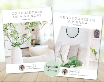 Spanish Buyer & Seller Guides, Bilingual Spanish Real Estate, Real Estate Marketing, Spanish Real Estate Guide Bundle, Real Estate Canva
