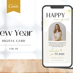 Carte numérique de Nouvel An pour l'immobilier, Carte numérique de bonne année 2024, Texte du Nouvel An, Marketing immobilier du Nouvel An, Agriculture du Nouvel An