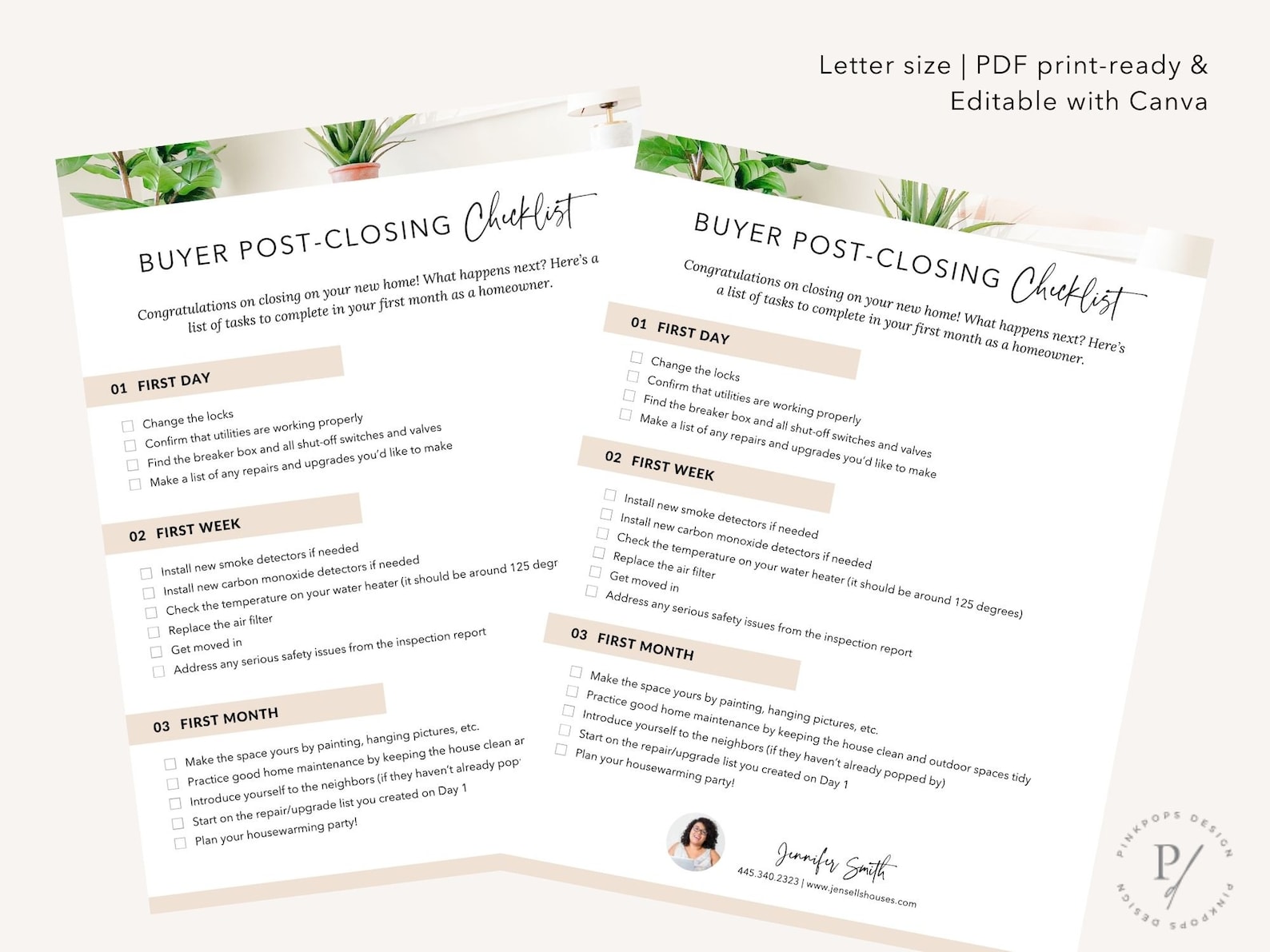 Real Estate Buyer Post-closing Checklist, Editable Canva Template (PDF ...