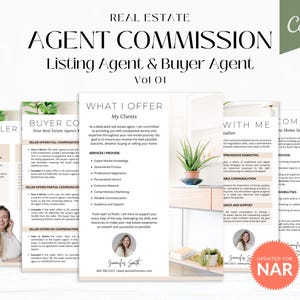 Comisión y compensación del agente comprador / Acuerdo del comprador / Comisión inmobiliaria / Marketing inmobiliario / Presentación del comprador / Canva
