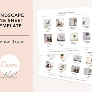 Line Sheet Canva Template, Minimal Product Sales Sheet, Wholesale Catalog, Landscape Line Sheet, 2 Layout Options
