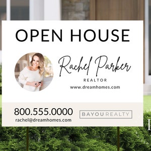 Minimal open house real estate sign | Open house real estate yard sign template