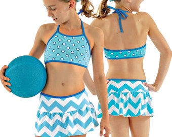 Emma Swim Reversible Halter Top  And  Skirted Mini Set Pattern