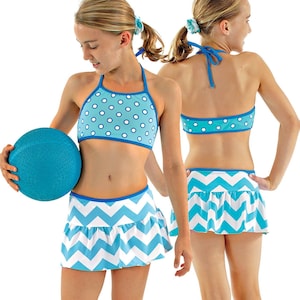 Emma Swim Reversible Halter Top And Skirted Mini Set Pattern image 1