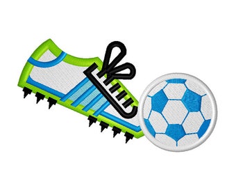Soccer Shoe And Ball Machine Embroidery Instant Download by Patsy Aiken Designs