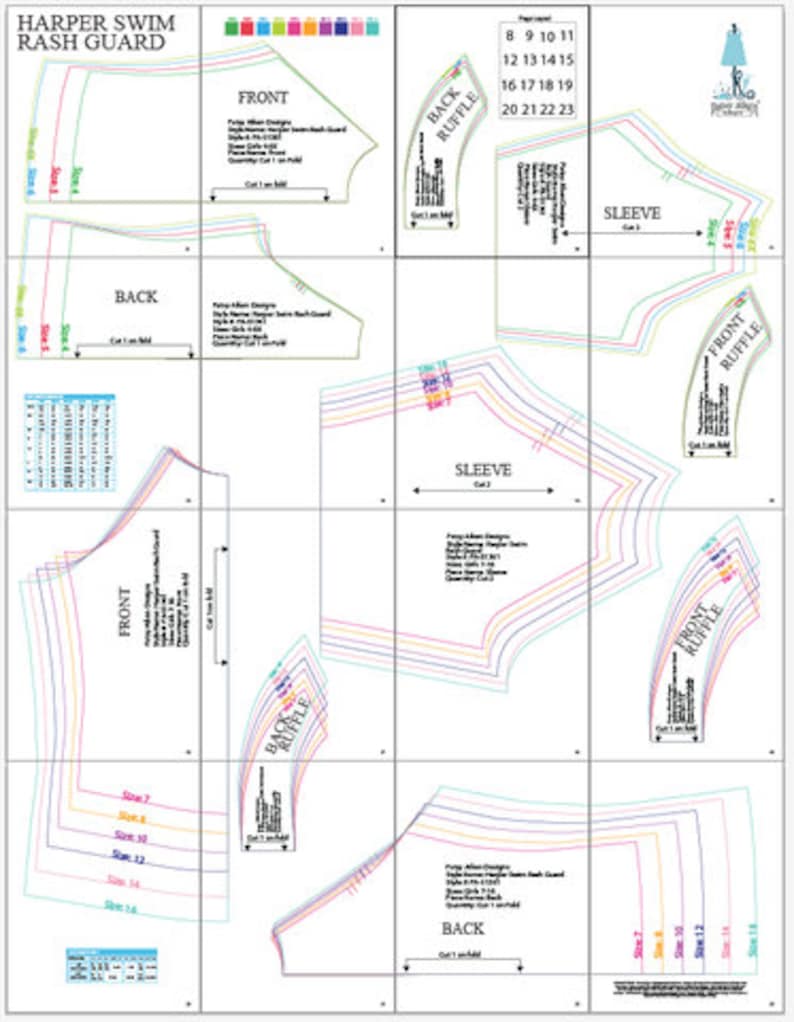 Harper Swim Rash Guard PDF Sewing Pattern Sizes 4-16 image 4