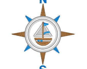 Nautical Compass Embroidery