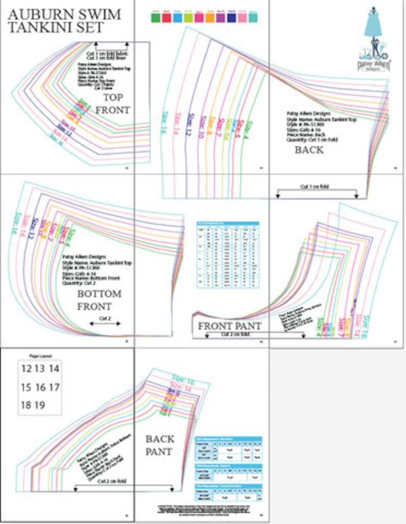 Auburn Swim Tankini Set PDF Sewing Pattern Sizes 4-16 image 4