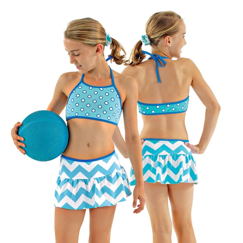 Emma Swim Reversible Halter Top And Skirted Mini Set Pattern image 1