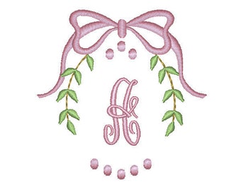 Boy-Girl Wreaths W-Monogram Font Machine Embroidery Instant Download by Patsy Aiken Designs