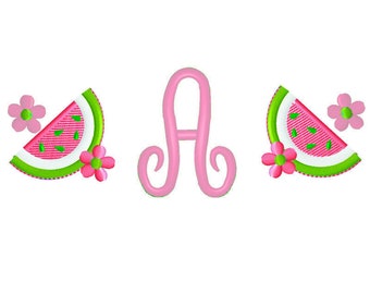 Watermelons W-Monogram Font Embroidery