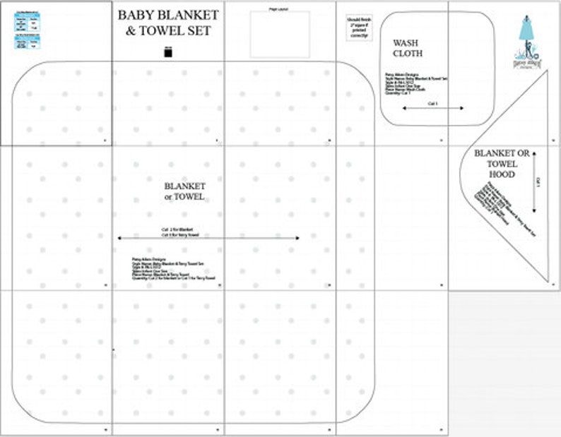 Baby Blanket and Towel Set Pattern PDF Sewing Pattern Etsy