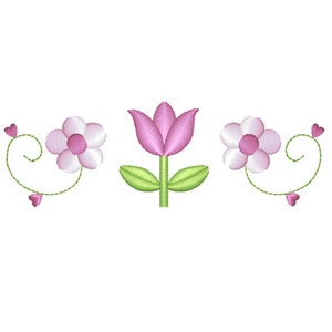 Tulpe und Blumen Stickdatei