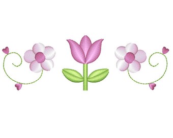 Tulip And Flowers Embroidery File