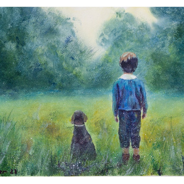 Original Wall Art.  Acrylic painting on paper "Whimsical Wanderers"