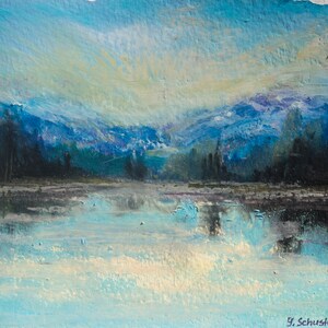 Original Wall Art. ORIGINAL painting, Acrylic on paper &quot;REFLECTION v1&quot;