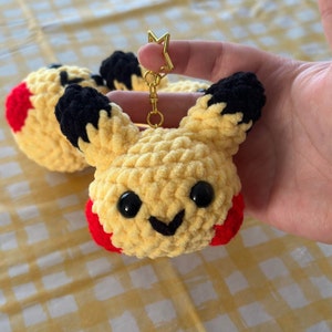 Crochet Pikachu Inspired Keychain
