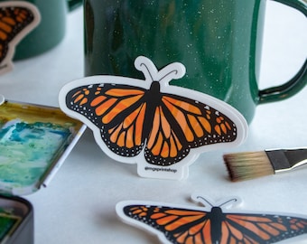 Monarch Butterfly Sticker, Orange Butterfly Sticker, Girls Water Bottle Sticker, Rebirth Sticker