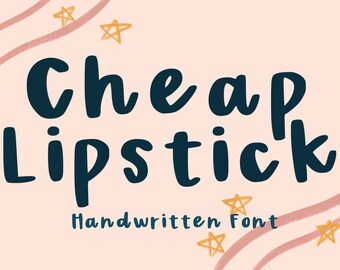 Cheap Lipstick, Aesthetic Font, Child Font, Handwritten Bubble Font, Procreate Font, Digital Font, Font Download, TTF Font