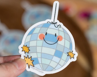 Disco Ball Sticker, Happy Disco Ball, Funky Disco Ball, Cute Disco Ball Sticker, 70s Sticker, Gift for Dancer Friend