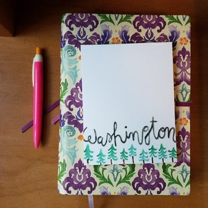 Washington Notepad, Washington Stationery, WA Membrete, Wala Wala, Regalo para excursionista