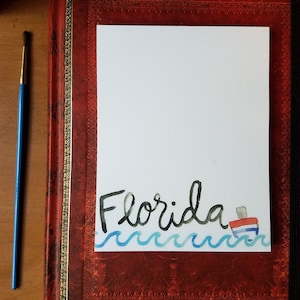 Florida Notepad, Florida Stationery, Beach Stationery, Florida Letterhead, Gift for Florida Teacher, Gift for Beach Bum