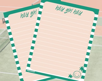 Hey Girl Hey Printable, Printable Stationery, Digital Download Stationery, Green Stripe Stationery, Digital Download Notepad, Digital Letter
