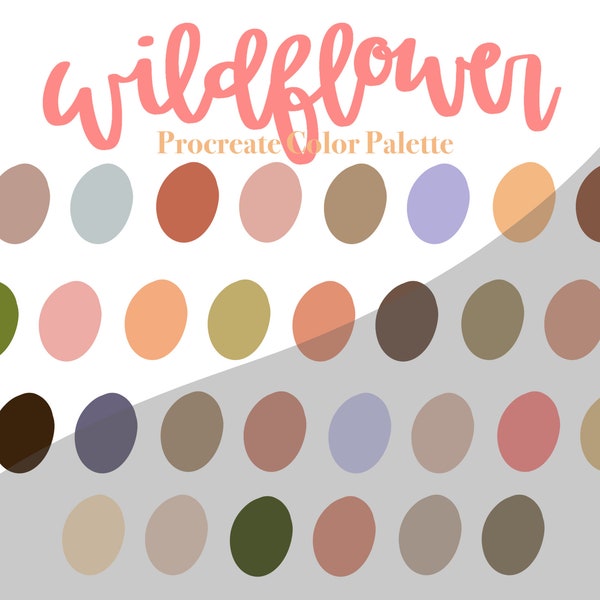 Wildflower Color Palette, Neutral Flower Color Palette, Aesthetic Color Palette, Procreate Color Palette, iPad Procreate Tools