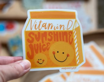 Sunshine Juice Sticker, Orange Juice Sticker, Happy Juice Sticker, Sunshine Sticker, Happy Sticker, Spread Sunshine Sticker, Light Sticker