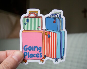 Going Places Sticker, Travel Sticker, Suitcase Sticker, Summer Sticker, Summer Travel Sticker