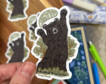Black Bear Sticker, The Wild is Calling Decal