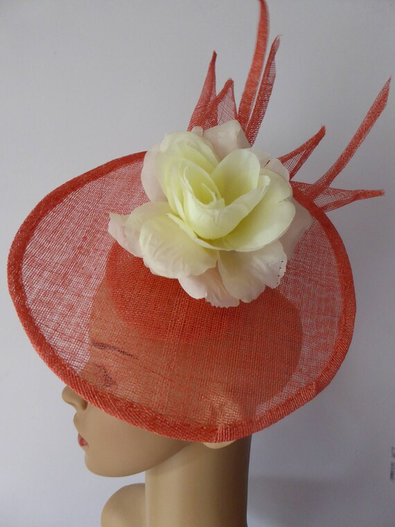 pink and orange wedding hats